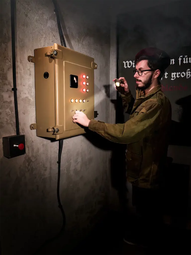 Salle escape game dans un bunker