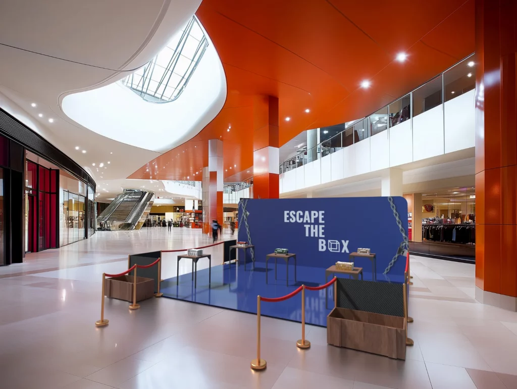 Des escape box dans un centre commercial